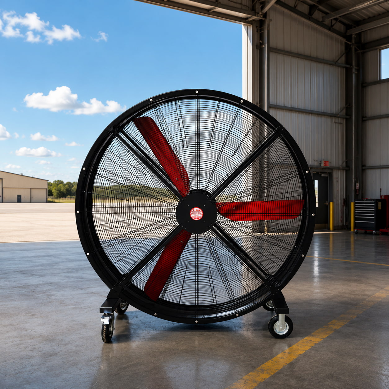 fan en hangar